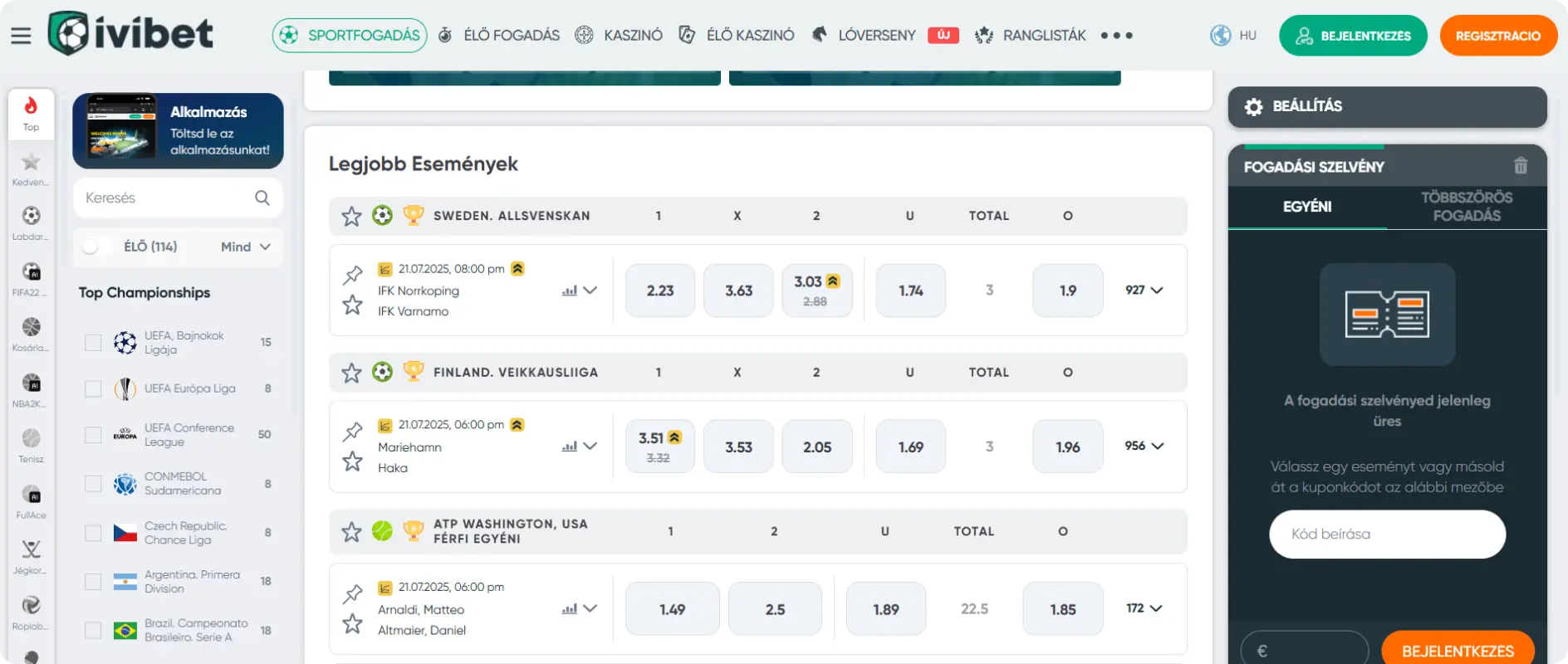 IviBet Magas Esélyek